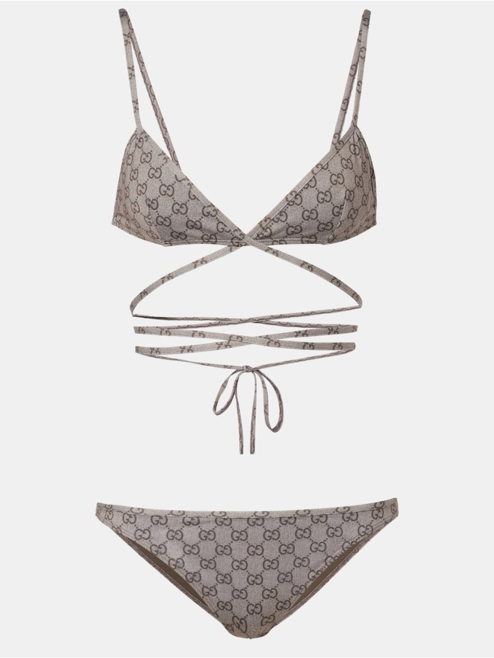 GUCCI GG supreme logo print strappy bikini set